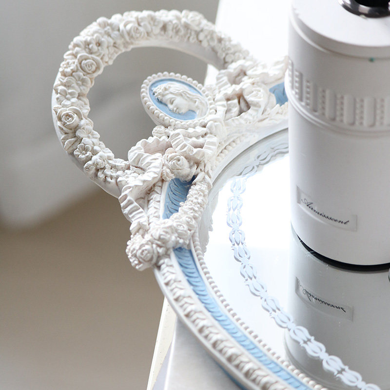 米子家居法式香薰托盘高级感梳妆台珠宝镜面收纳展示拍摄道具摆件,淘宝优惠券,粉丝福利购,淘宝优惠卷