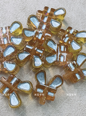 辰居居定制款韩国胶糖果纸描金来钱双色通孔珠手机链包挂配件028