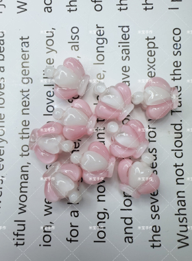 定制款韩国胶双色立体小皇冠通孔珠手机链包挂钥匙扣手工diy配件