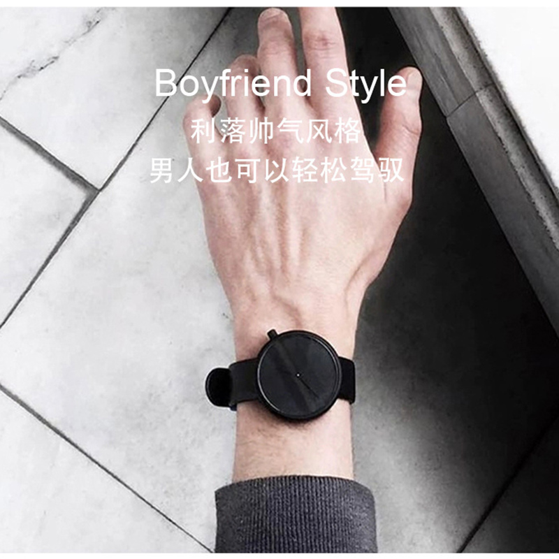 小黑表北欧极简设计手表无概念时尚潮流个性防水简约创意男女手表