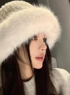 女加绒加厚保暖渔夫帽