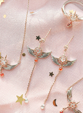 韩国魔卡少女樱925银宝石锁骨链