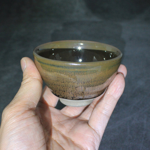 建阳建盏茶杯主人杯油滴原矿原釉铁胎纯手工铁胎鹧鸪斑盏杯茶具 - 图2