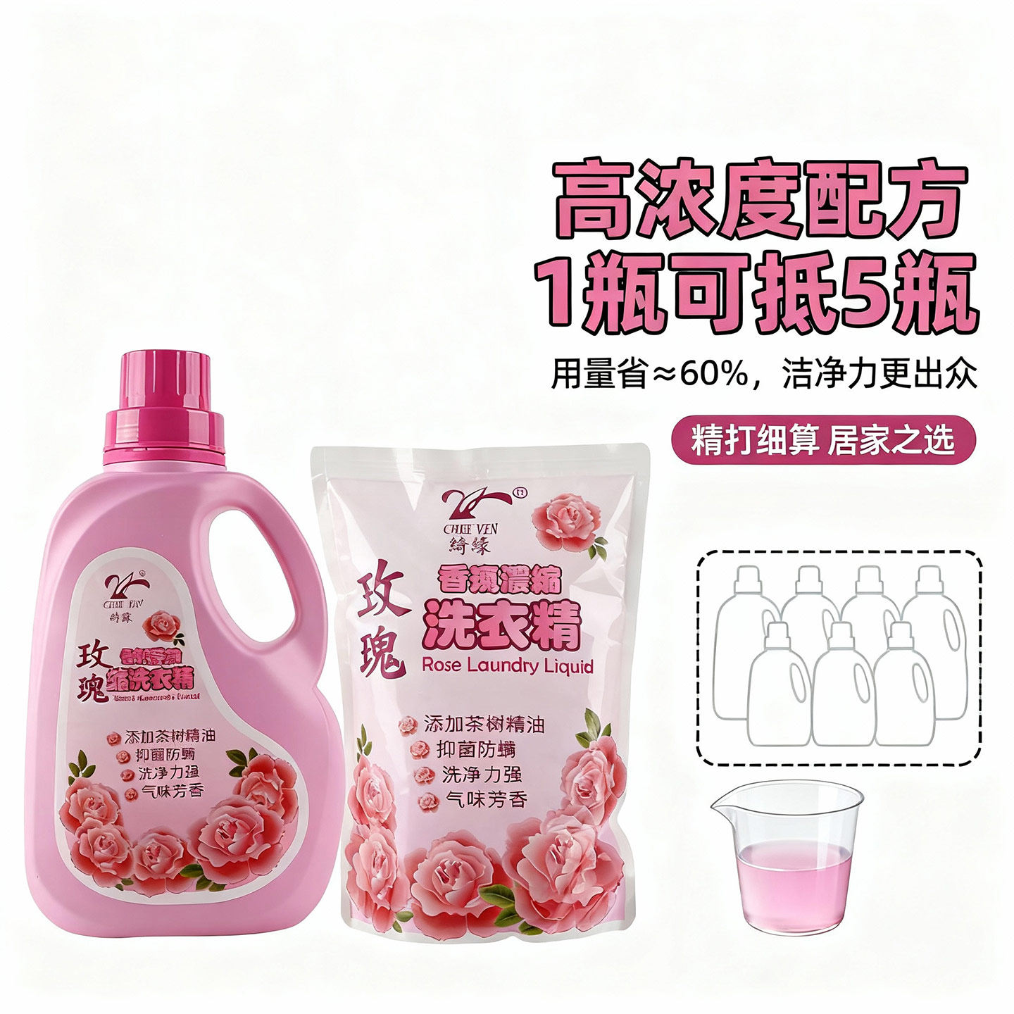台湾进口绮缘玫瑰香氛浓缩洗衣液天然柔顺抗菌强力去污渍异味汗臭,淘宝优惠券,粉丝福利购,淘宝优惠卷