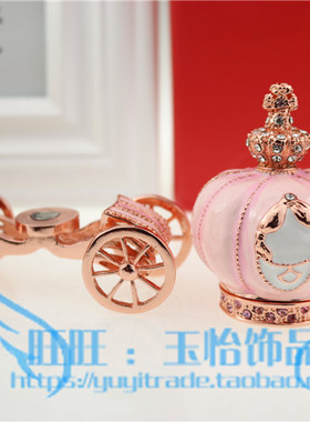 锡金属少女萌南瓜马车柜台摆件