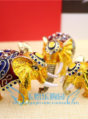 桌上柜台镇宅大象摆件金属工艺品