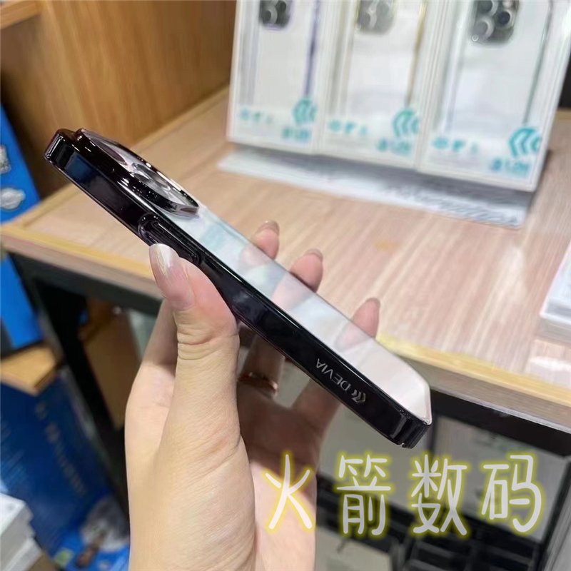 devia迪沃苹果14pro max透明手机壳适用iPhone13简约全包电镀硬壳-图2