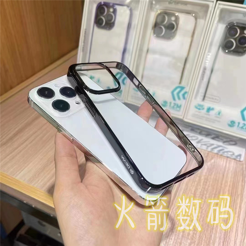 devia迪沃苹果14pro max透明手机壳适用iPhone13简约全包电镀硬壳-图1