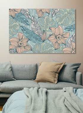 热带植物香蕉叶芭蕉叶房间客厅卧室书房背景墙帆布无框画装饰挂画