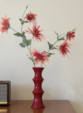 乔迁新年装饰结婚婚房布置红色喜庆蝴蝶兰仿真花花瓶客厅玄关摆件