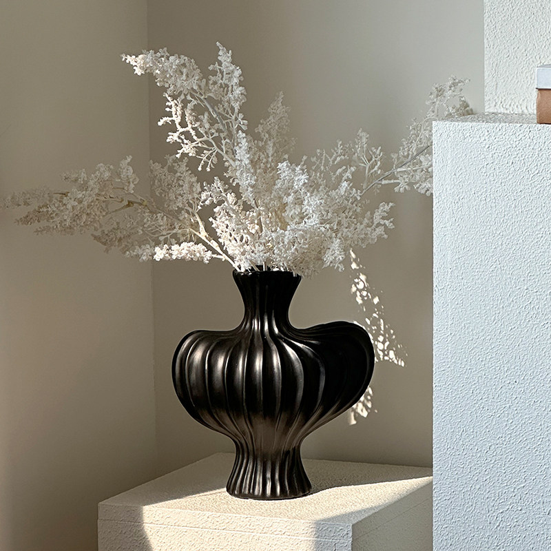 仿真植物雾凇山归来果高级民宿中古装饰摆件复古插花侘寂陶瓷花瓶,淘宝优惠券,粉丝福利购,淘宝优惠卷