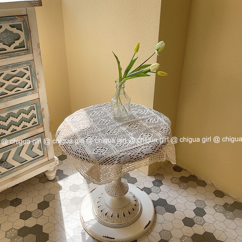 ins风纯棉桌布餐垫钩针蕾丝盖布简约田园台布拍摄背景布防尘道具,淘宝优惠券,粉丝福利购,淘宝优惠卷