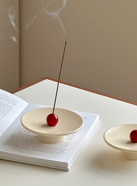 侘寂风陶瓷莲花香插摆件桌面装饰品创意花朵小摆设解压线香底座