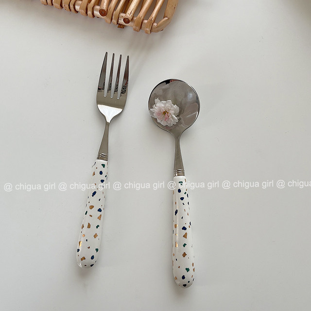 Stainless steel fork gravel ceramic handle Stainless steel fork