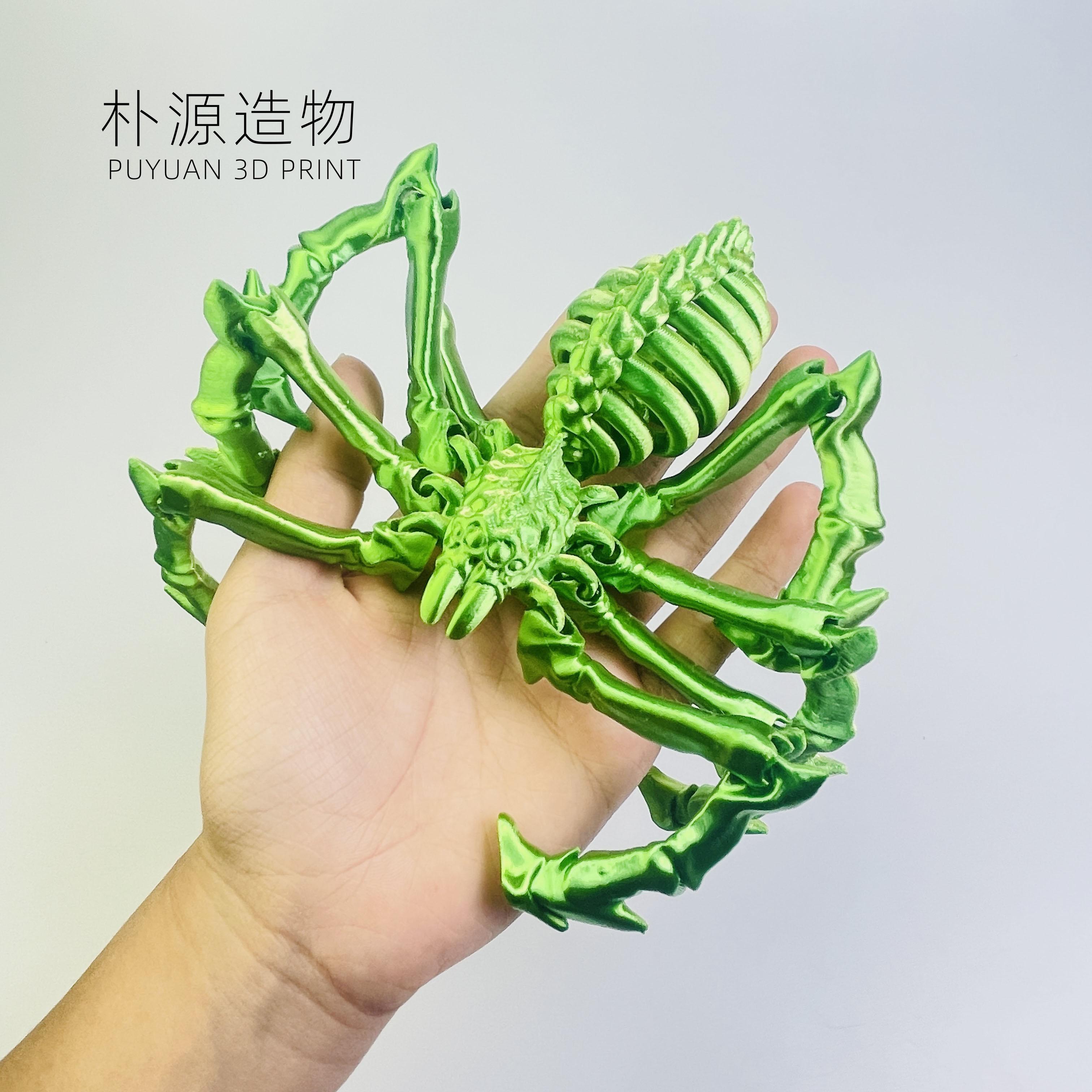 3d打印蜘蛛地狱骨架狼蛛关节可活动收缩夜光蜘蛛男孩模型玩具摆件 - 图1