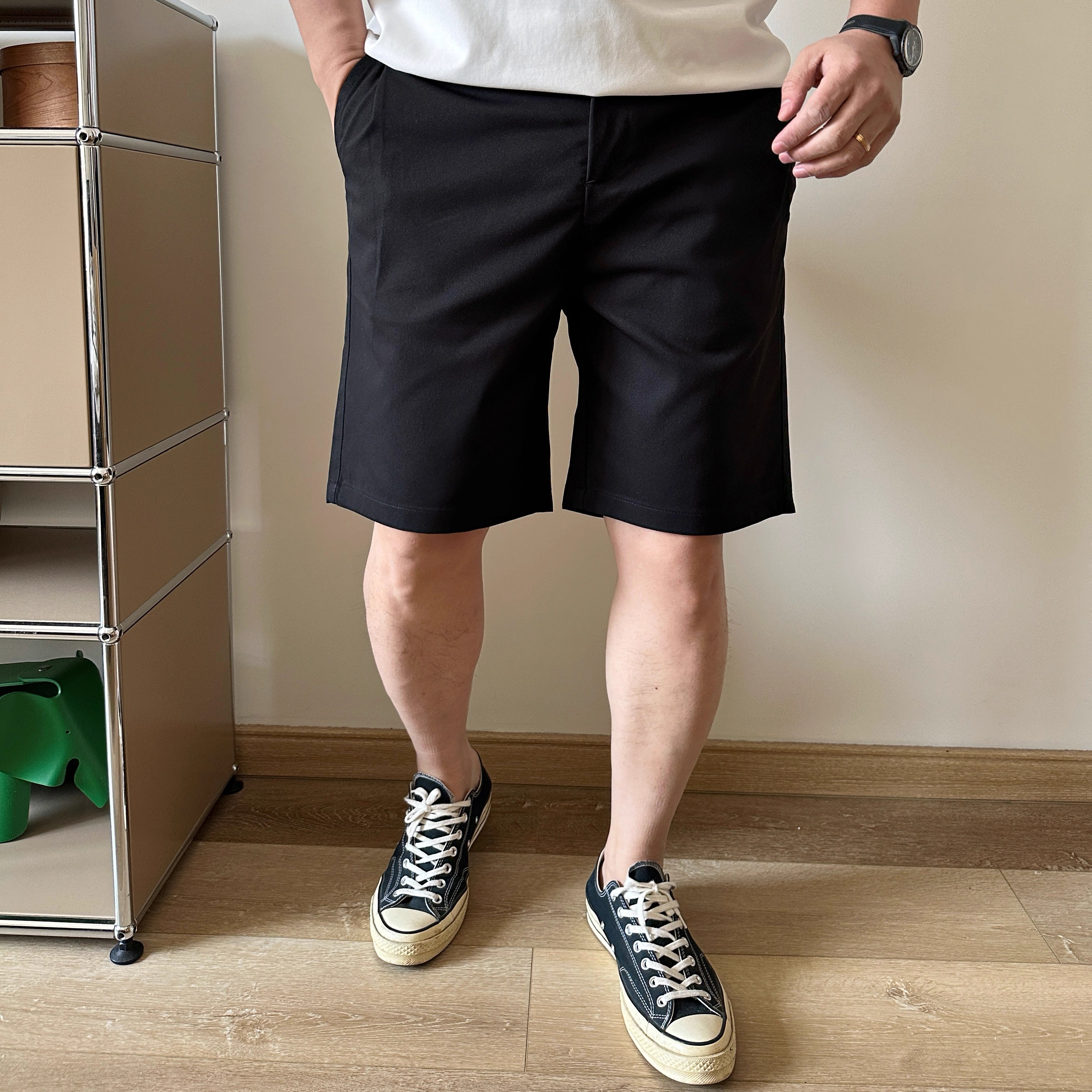 大依无忧夏季大码男装简约通勤胖子加肥加大男士休闲短裤五分裤