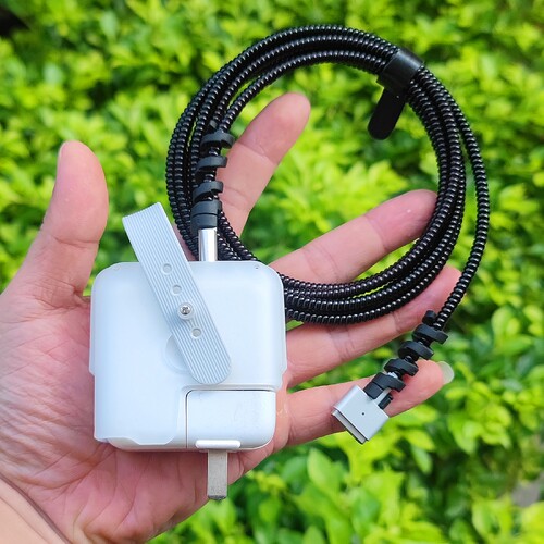 苹果Macbook pro笔记本MAC Air电源充电器壳M5 M1 M2 M3 M4数据线保护套30W 35W 70W 67W防折断13 14英寸绕绳 - 图3