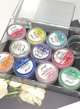 台湾justnail宝盒六角形水晶粉
