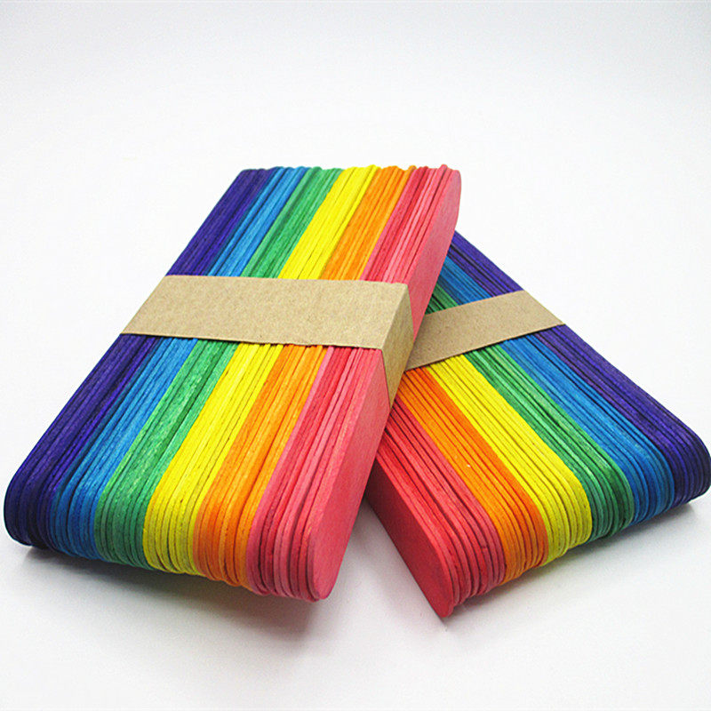 雪糕棒 diy手工模型制作辅料耗材木棒 彩色压舌板冰棒棍50支,淘宝优惠券,粉丝福利购,淘宝优惠卷