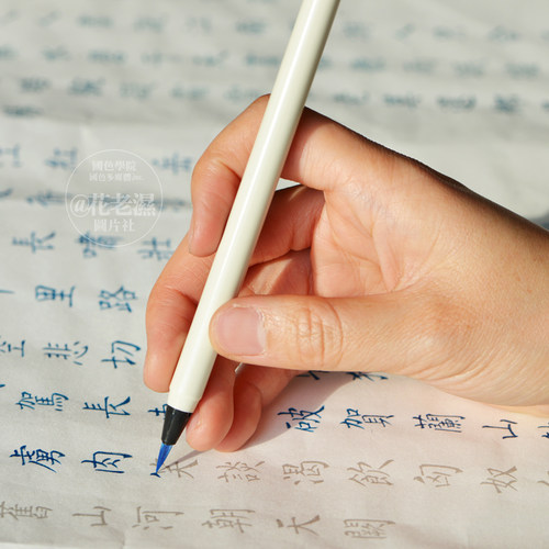 鹤骨纹™细叶可注墨新毛笔软头秀丽小楷书法可加墨钢笔式学生练字 - 图0