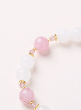 鸡鸣同款白玉紫玉髓梵钟手链暮山紫莲花新中式琉璃佛珠手串