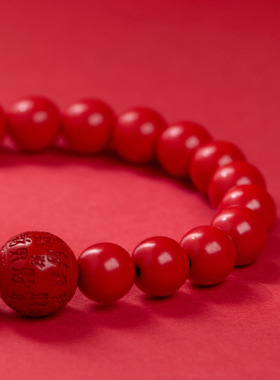 源头工厂湘西8mm原矿朱砂百财手链女感朱砂红砂辰砂手串
