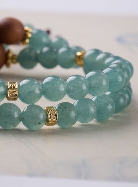 蓝水玉髓芭比檀手链串珠女士轻奢感文玩佛珠手饰手串爆款