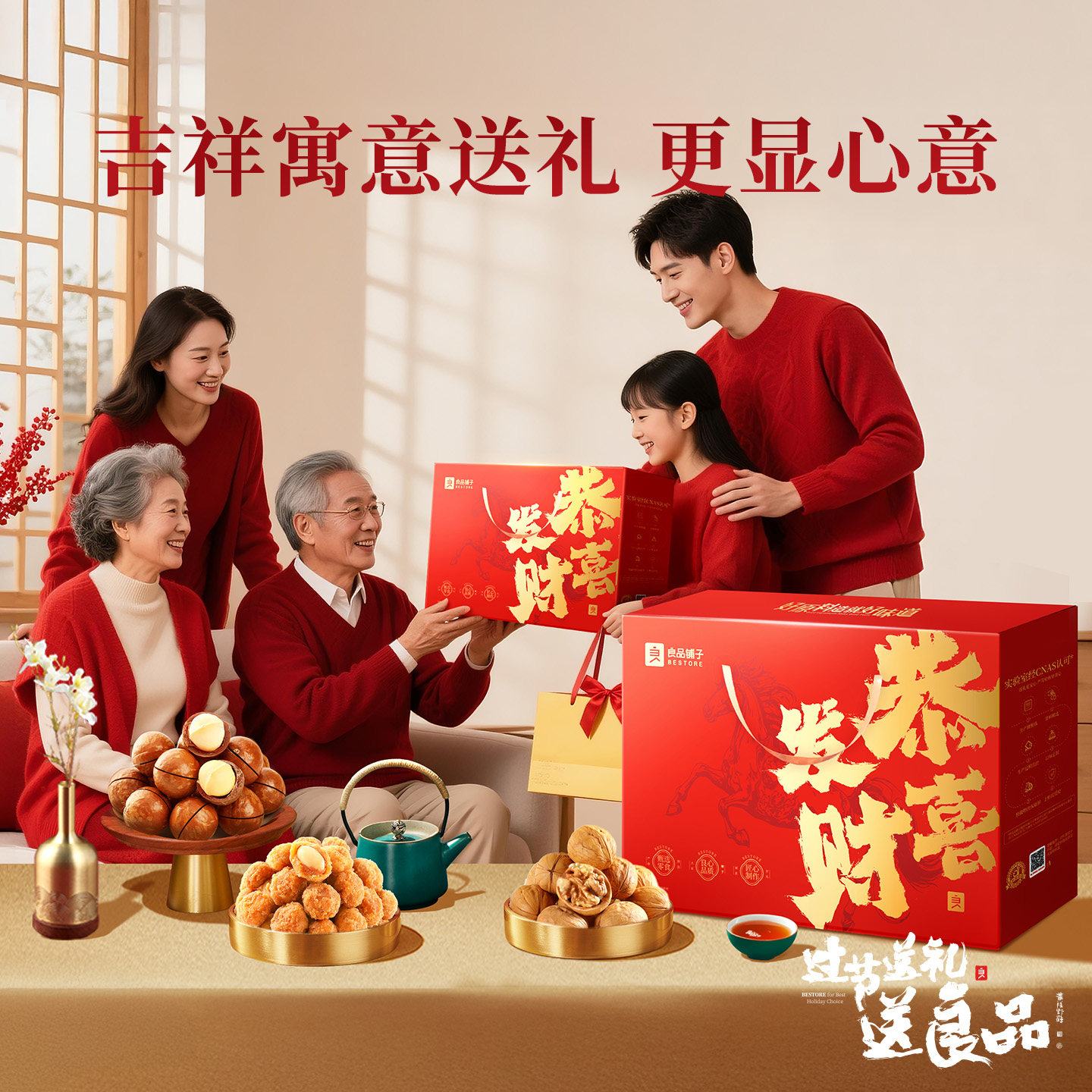 良品铺子坚果礼盒大礼包干果零食送长辈高端礼品物中秋礼盒健康