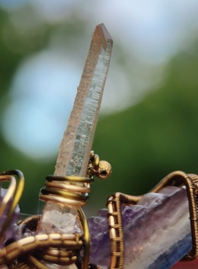 天使翅膀灵摆手术刀七彩萤石