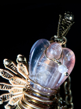 天使激光柱项链克鲁兹水晶