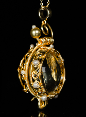 白水晶彩虹冥想静心项链