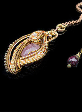 粉水晶荷鲁斯之眼灵摆两用款项链