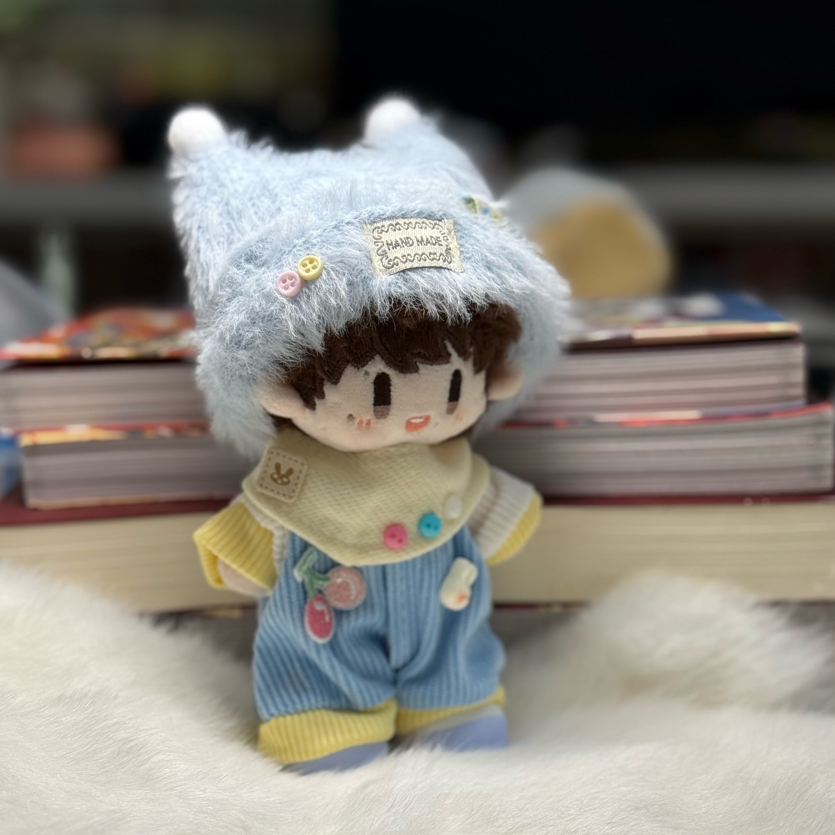 周深是个宝宝周可可棉花娃娃16cm蓝色睡衣爬爬服包屁衣娃衣服套装,淘宝优惠券,粉丝福利购,淘宝优惠卷