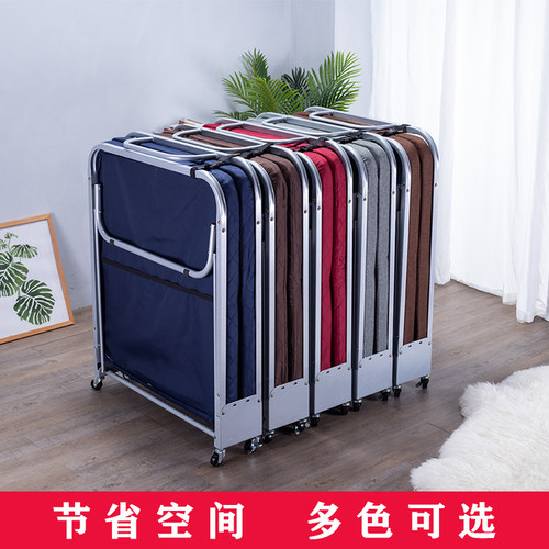 两折折叠床单人床办公室午睡床家用双人午休床陪护床加床木板海绵 - 图0