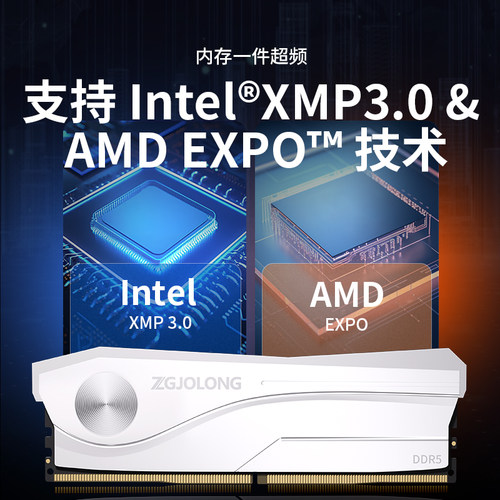 疆珑i9翼龙DDR5内存条16GBx2台式电脑6600海力士A代颗粒C34时序 - 图0