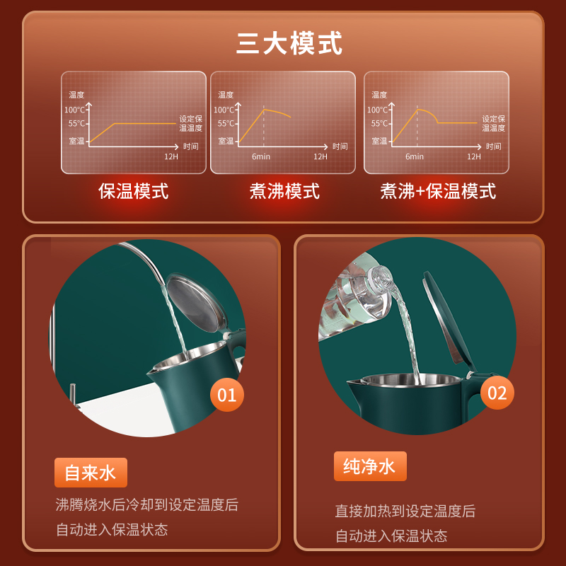 康佳生活电器旗舰店康佳电热水壶恒温烧水壶家用全自动保温一体煮水壶开水壶大容量1