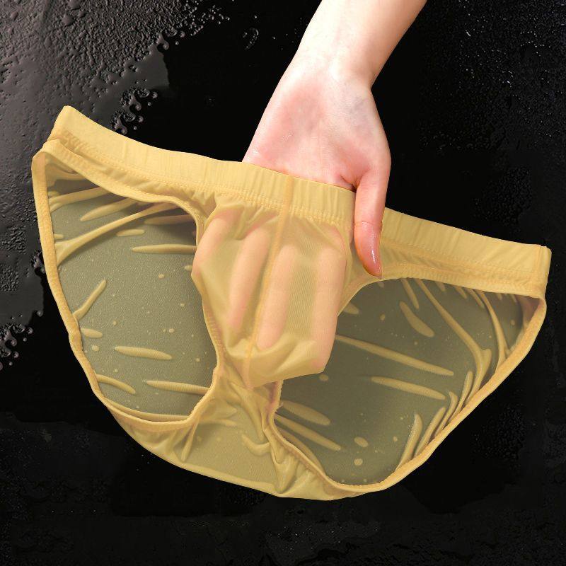 新款男式性感轻薄三角内裤薄款冰丝透明内裤男士加大号弹力短裤头,淘宝优惠券,粉丝福利购,淘宝优惠卷