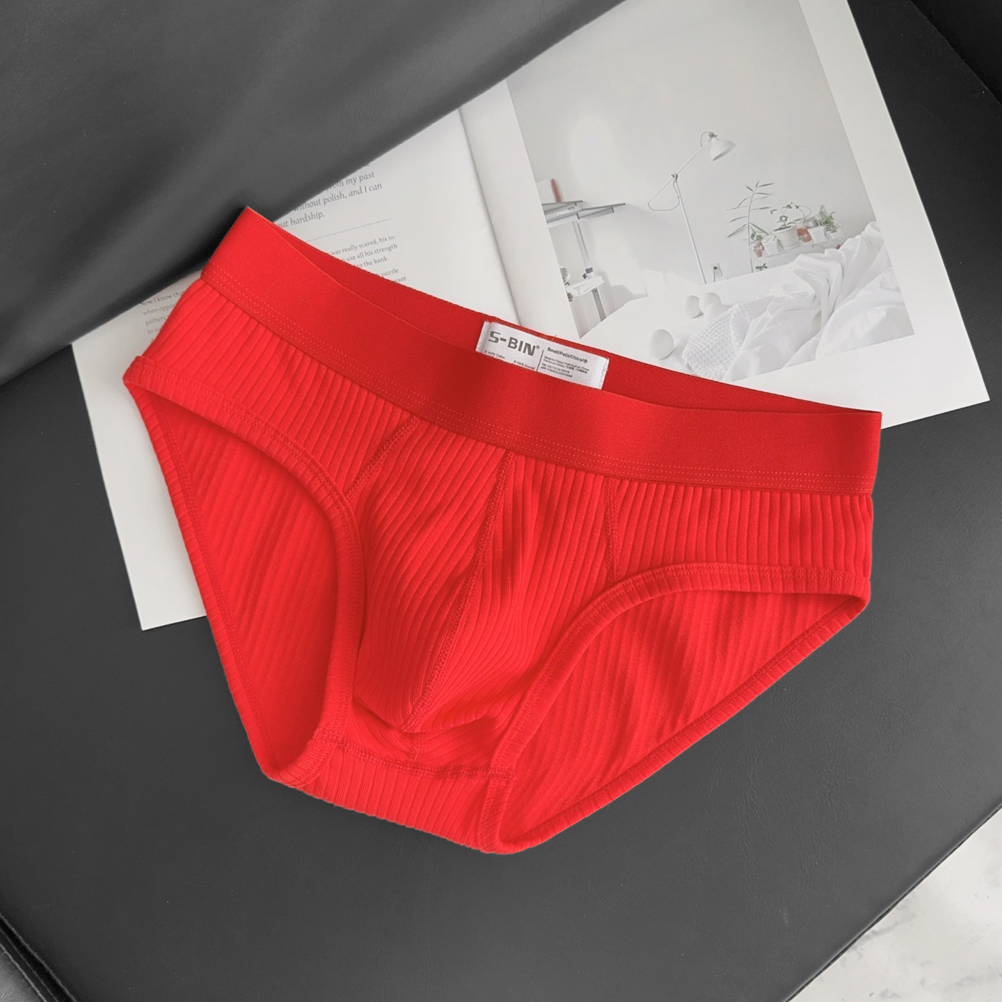 2条装男士本命年红色三角内裤低腰螺纹棉舒适平角大红色包邮,淘宝优惠券,粉丝福利购,淘宝优惠卷