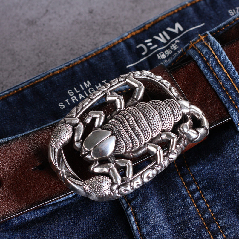 男手工朋克风平滑扣中青年复古皮带 漂印象服饰腰带/皮带/腰链