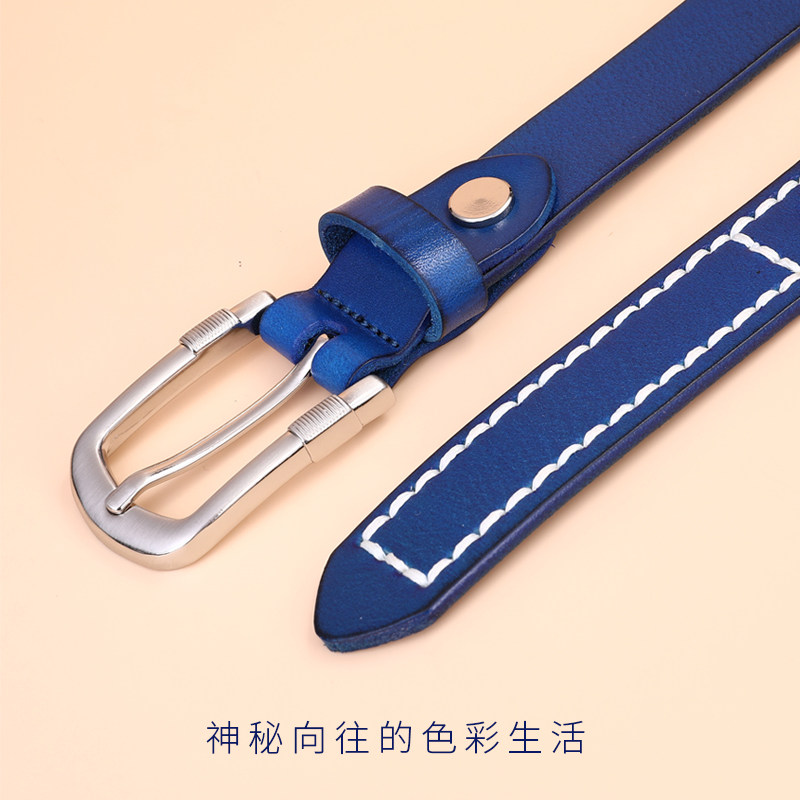 女士真皮复古手工纯牛皮潮流潮皮带 漂印象服饰腰带/皮带/腰链