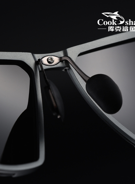 库克鲨鱼新款墨镜男款高级感开车驾驶偏光变色太阳眼镜钓鱼运动风