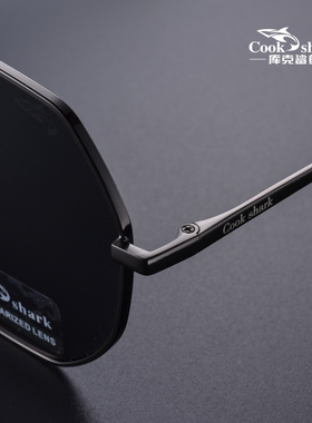 库克鲨鱼新款黑超墨镜男士潮流开车驾驶司机眼镜专用偏光太阳镜男