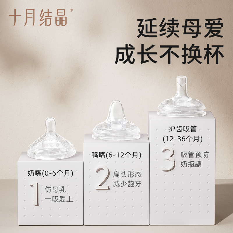 十月结晶婴儿奶瓶新生儿宝宝ppsu宽口径防胀气耐摔吸管奶瓶硅胶嘴