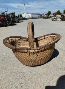 复古柳编簸箩藤编收纳筐农家乐手提篮柳条筐婚嫁娶园子手工馒头筐