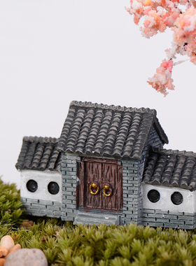 中式建筑微景观小摆件树脂造景