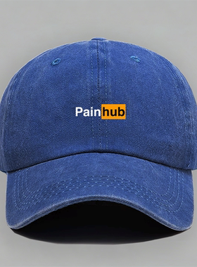 painhub有趣味英语字母恶搞笑p站潮牌设计纯棉棒球帽做旧鸭舌帽子