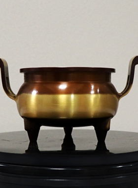 纯铜财神香炉仿古宣德炉