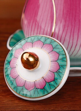 国顺陶瓷供水杯莲花杯家用佛堂