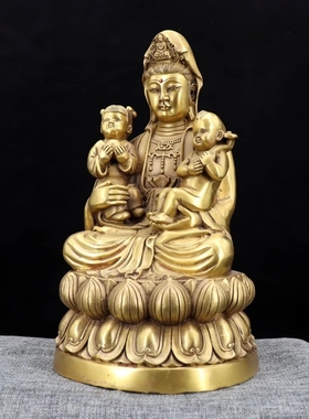 佛具送子观音纯铜佛像送子娘娘