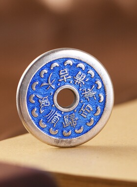 足银复古工艺手工编绳晋工项链坠